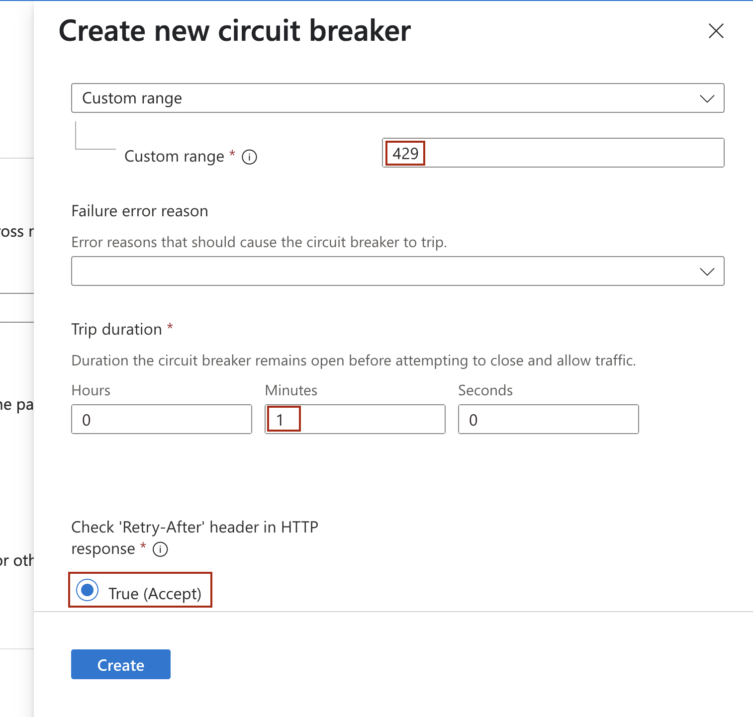 backend pool load balancing circuit breaker range