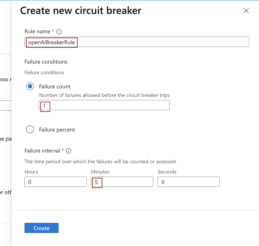backend pool load balancing circuit breaker rule name