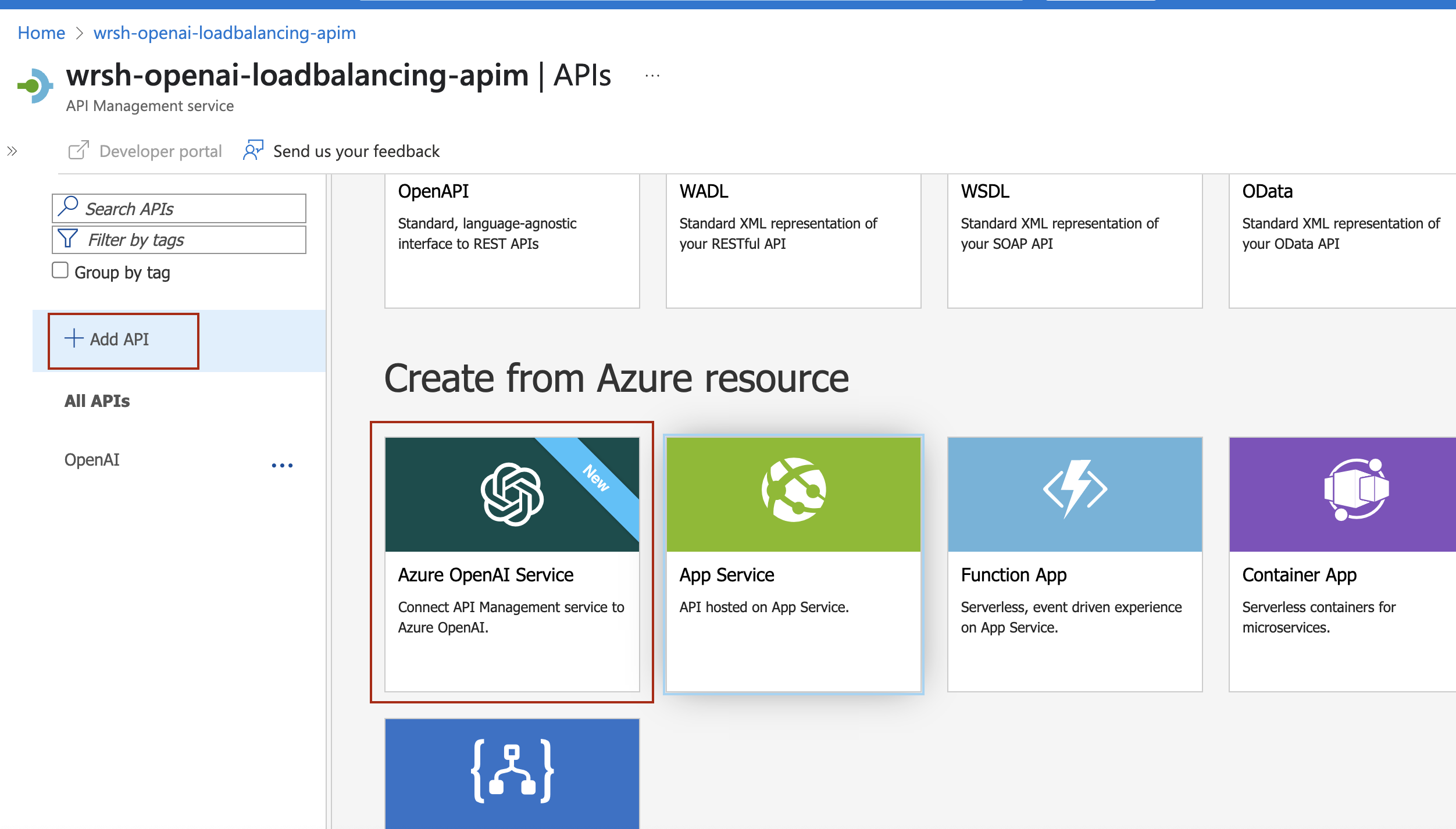 backend pool load balancing import from AOI
