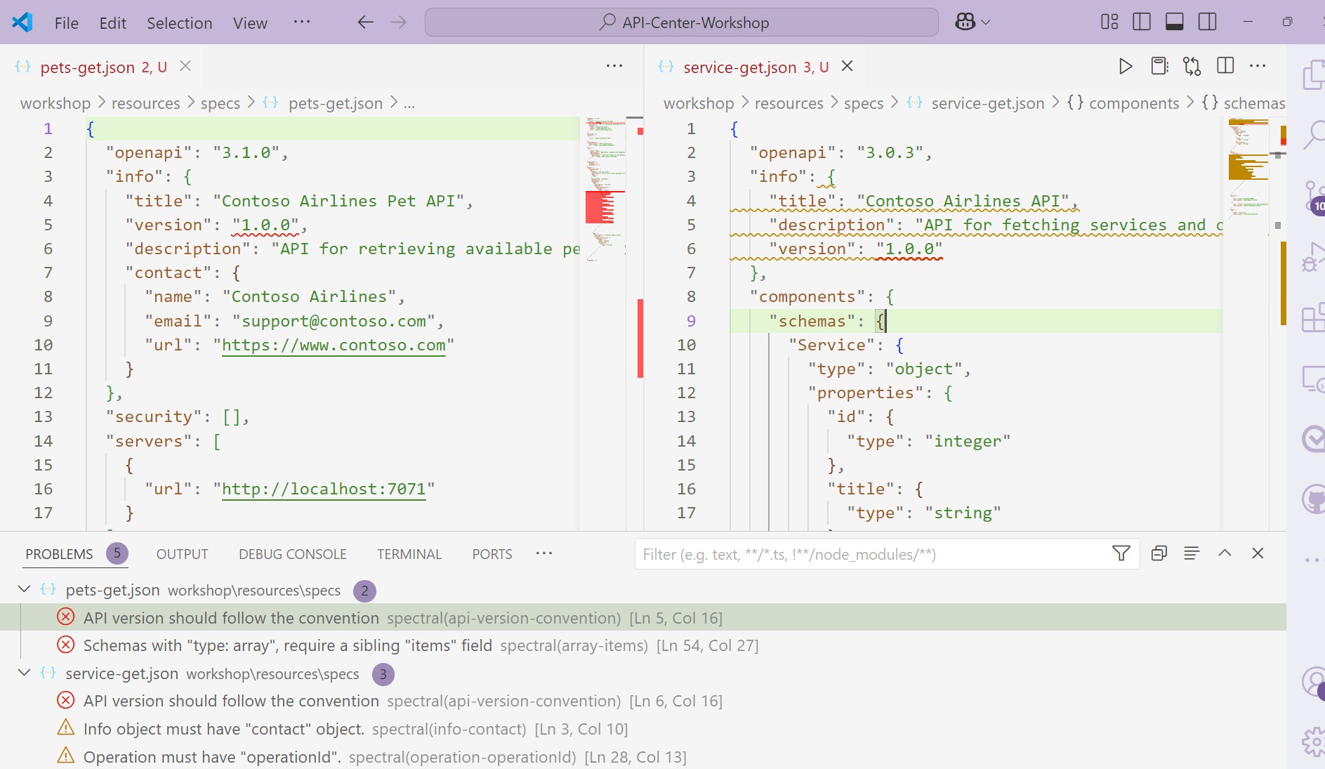 API Design check errors