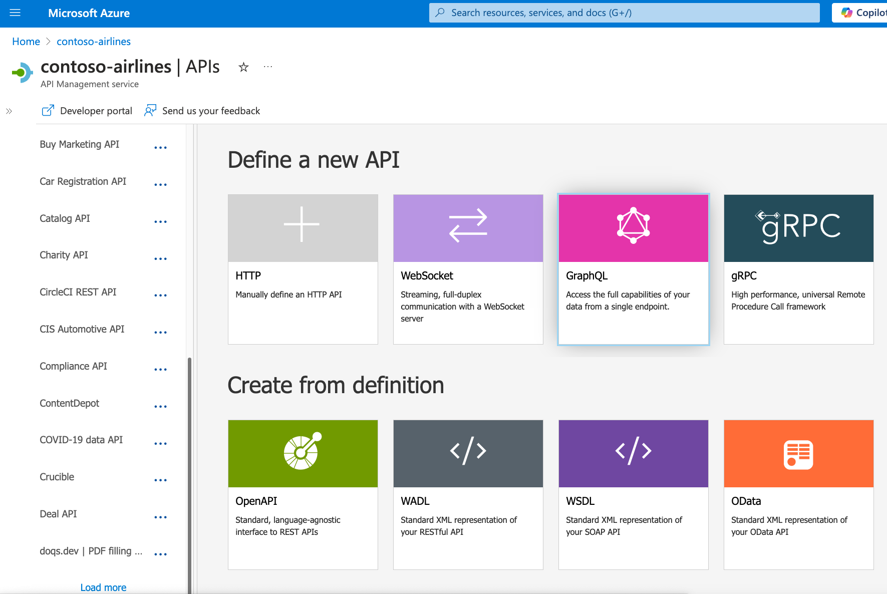 APIs imported into APIM