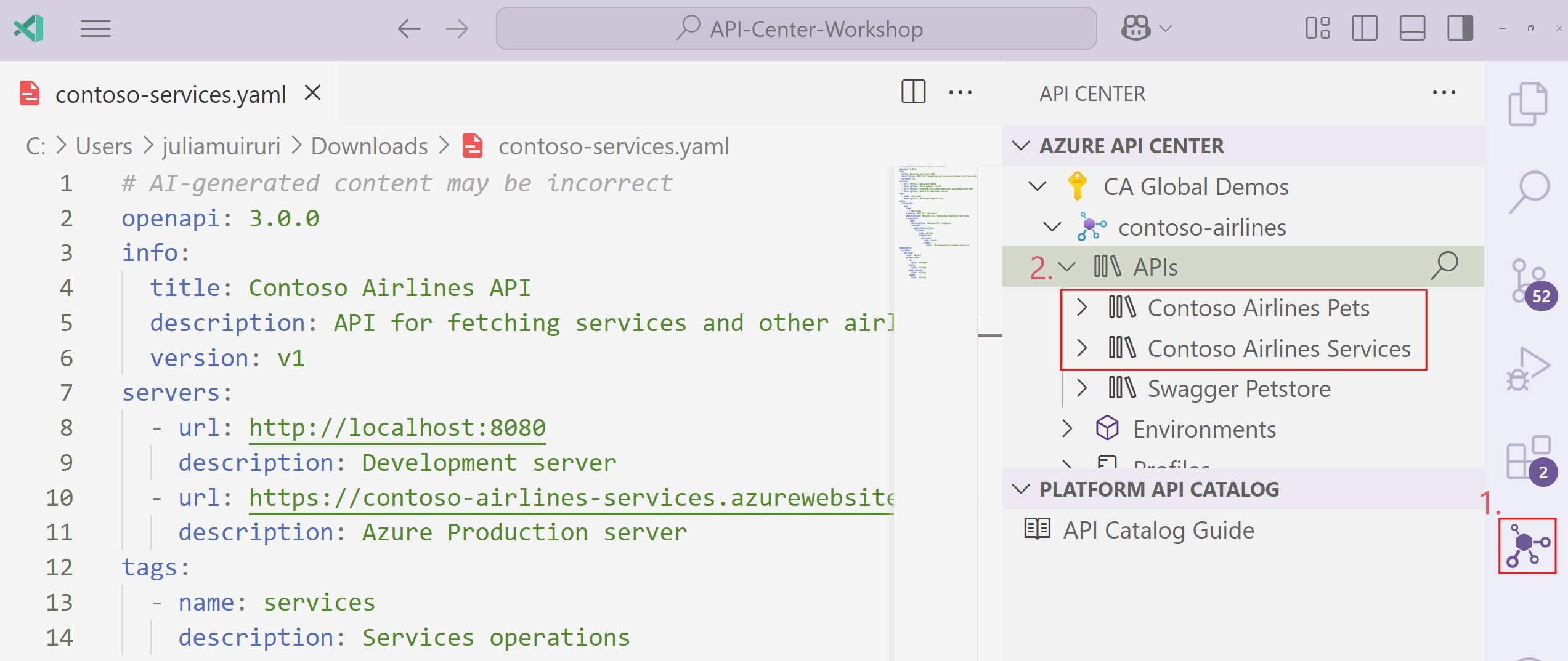 Registered services and pets APIs