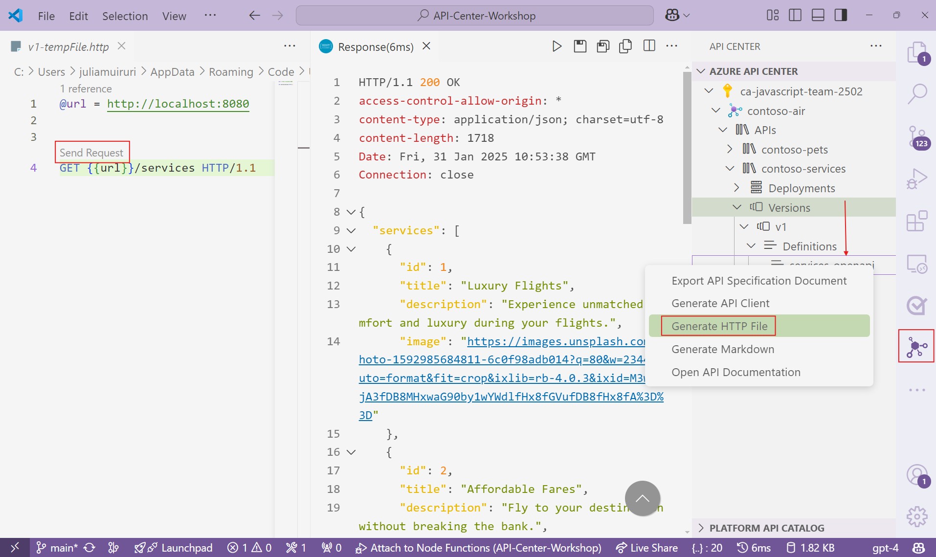 Test APIs using HTTP requests