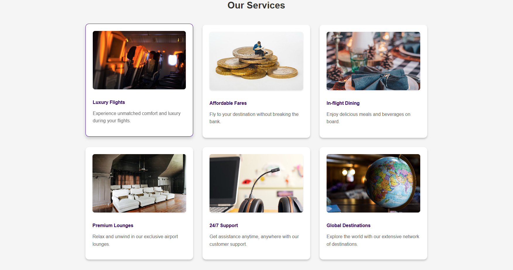 Services section