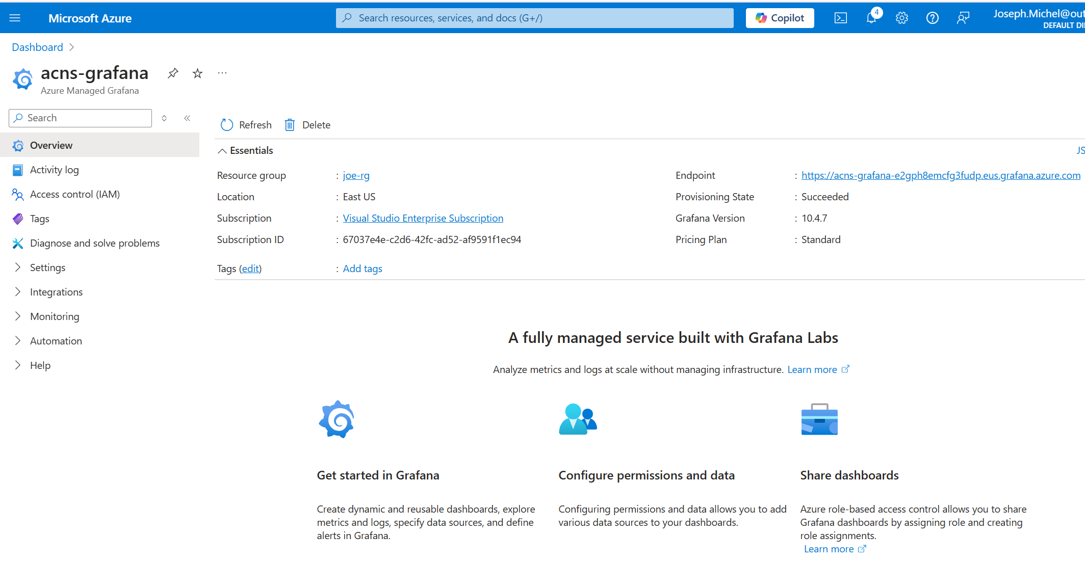 Azure Managed Grafana overview