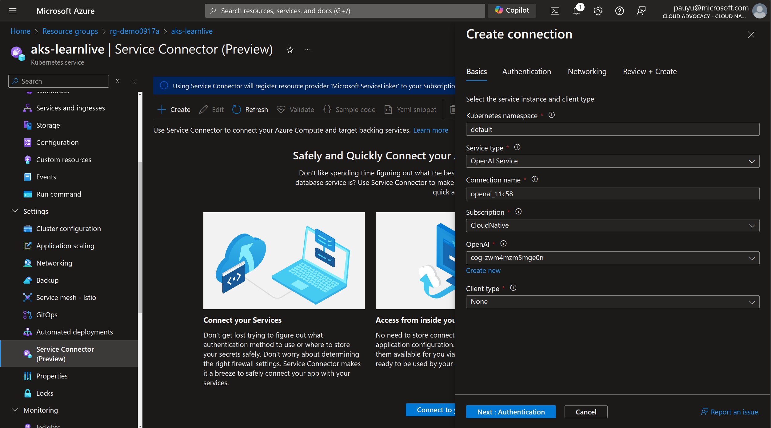 Service Connector basics