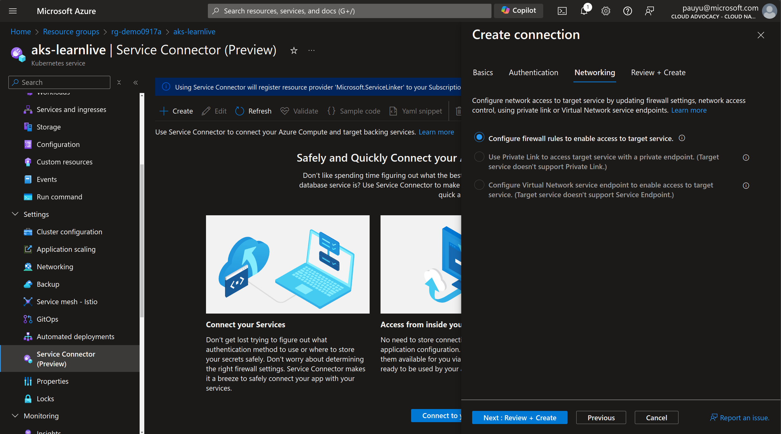 Service Connector network