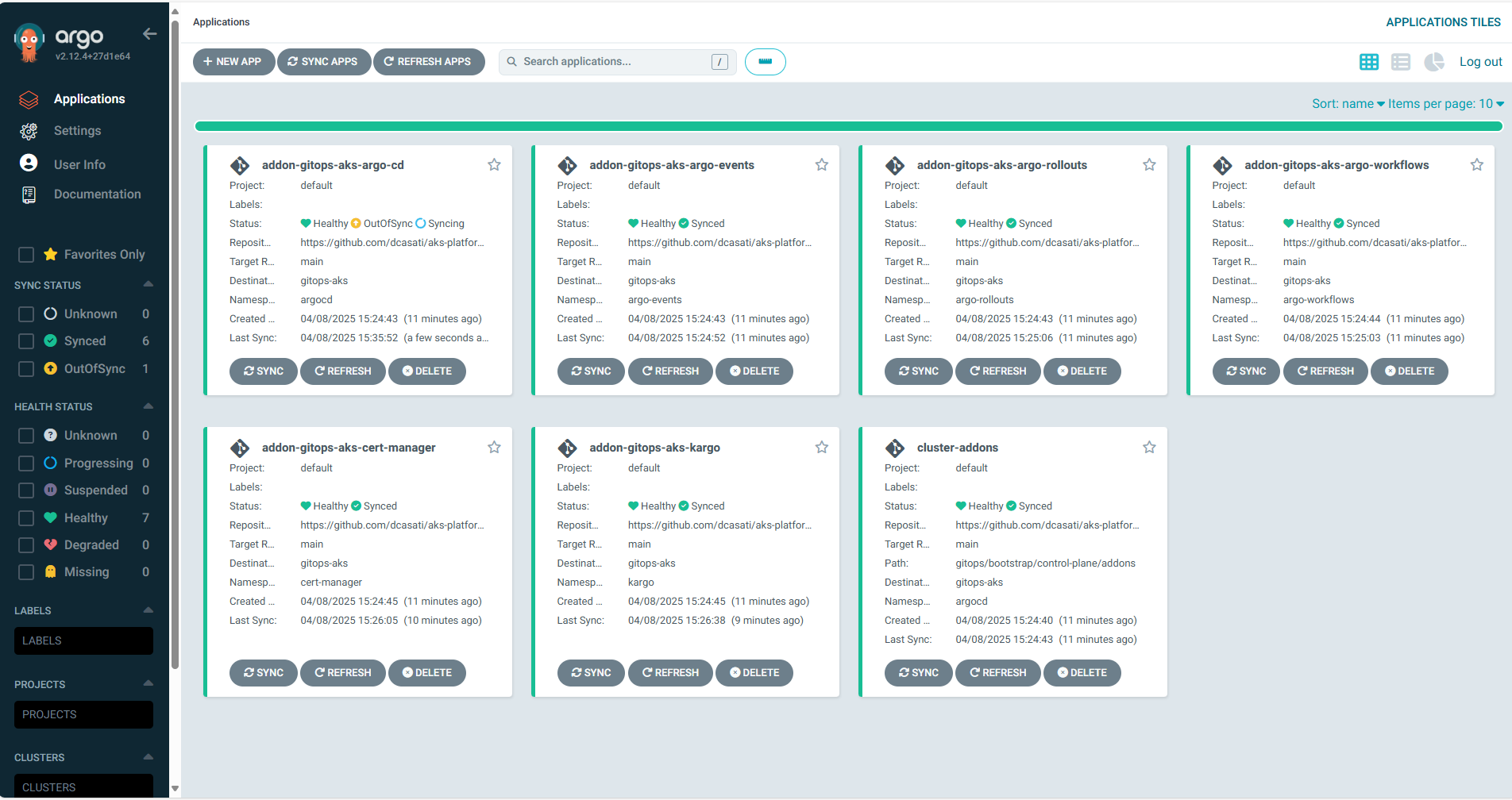 Argo CD UI