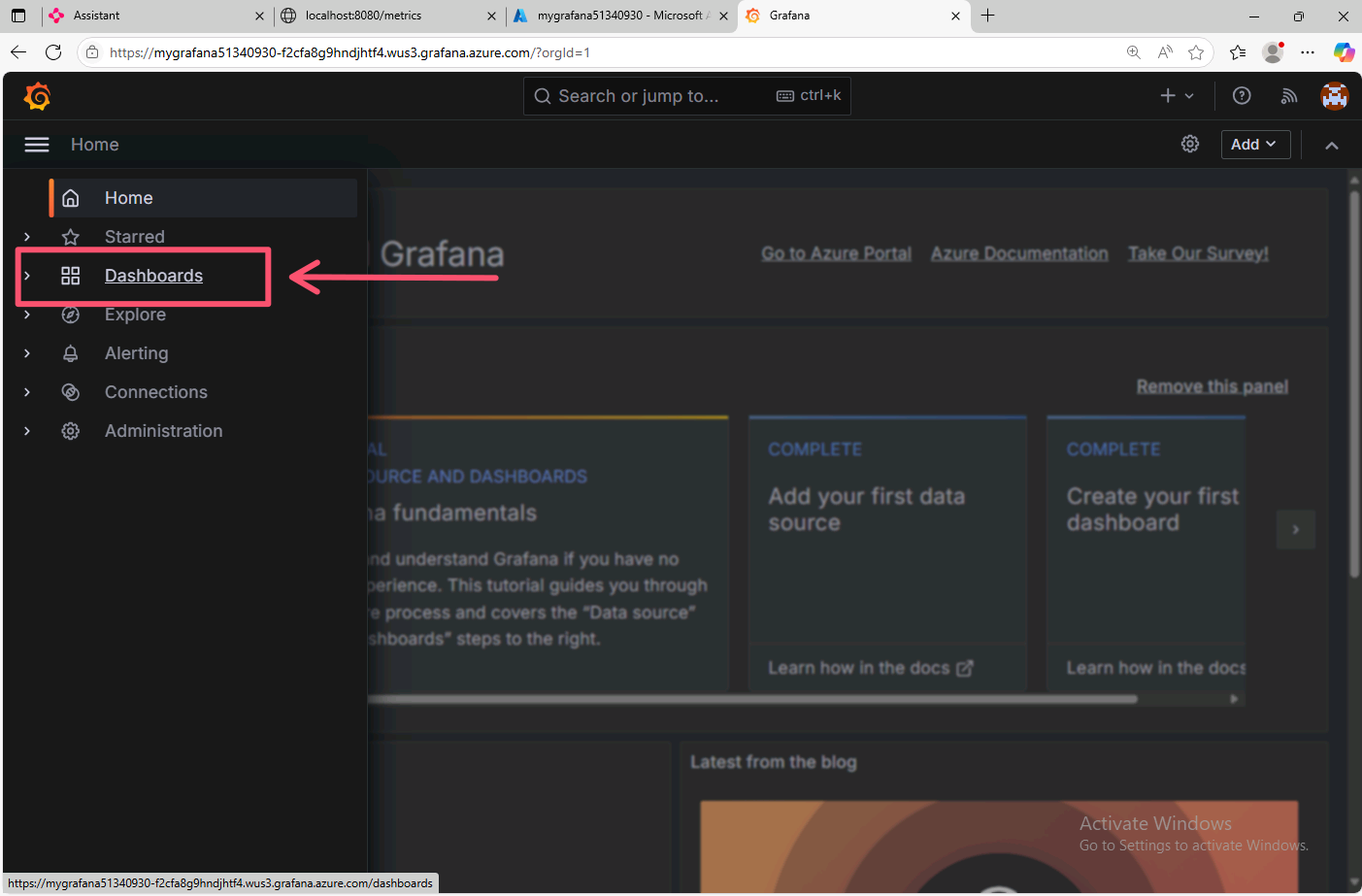 Grafana dashboards