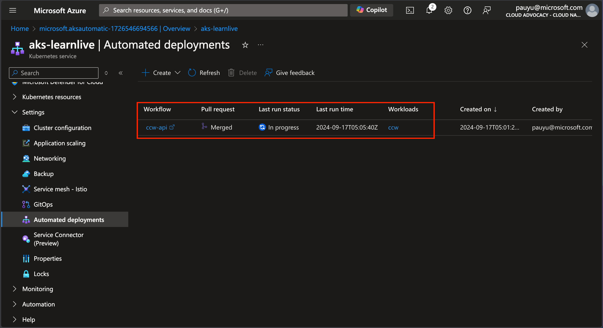 Automated deployments progress