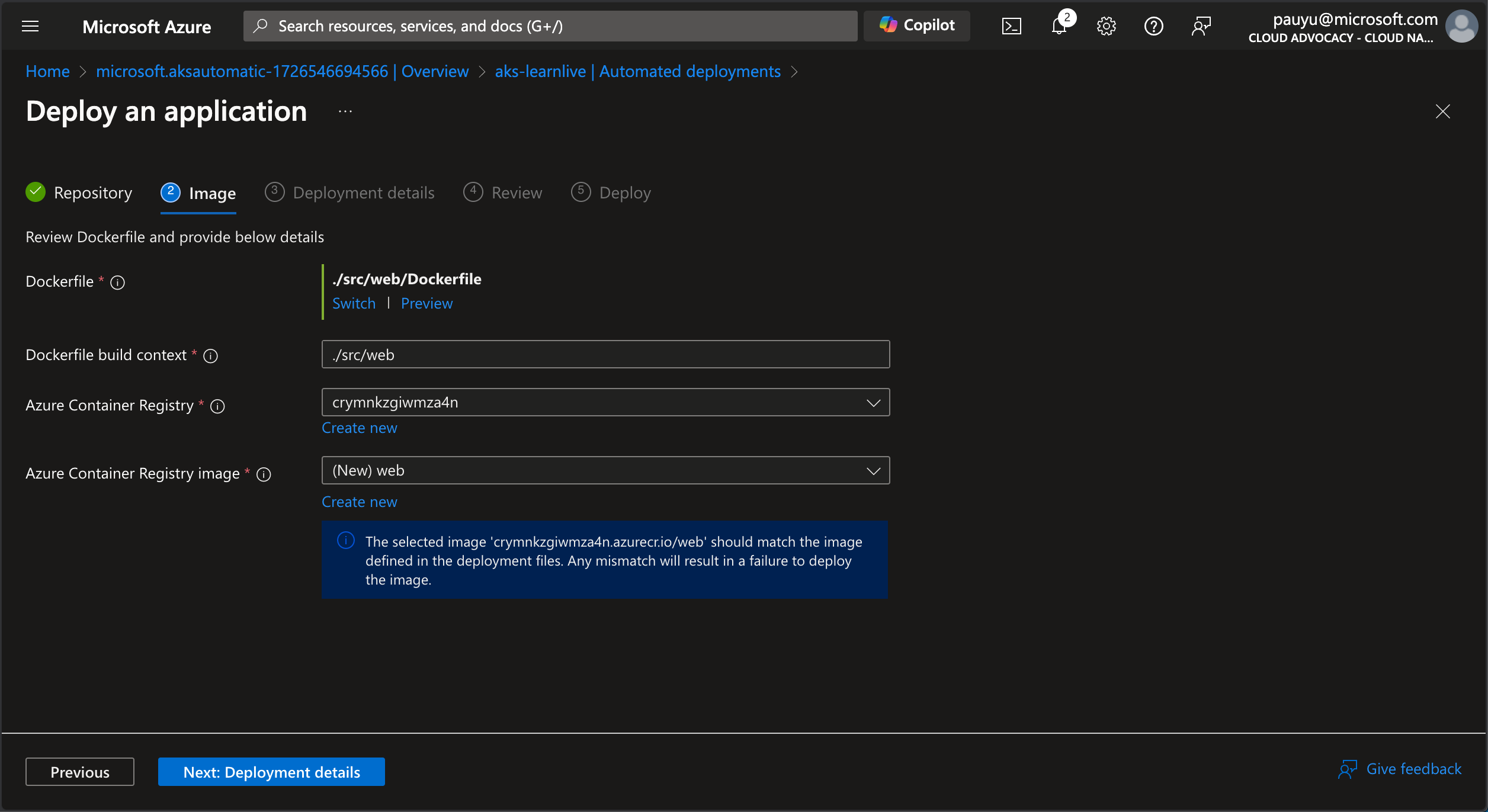 Automated deployments image setup