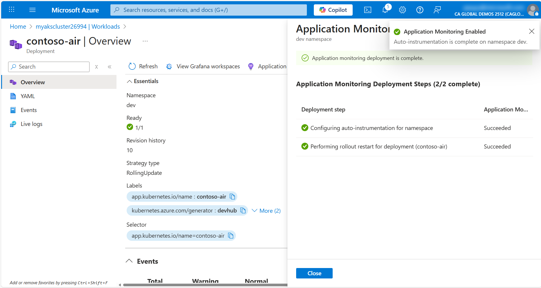 Contoso Air deployment rollout
