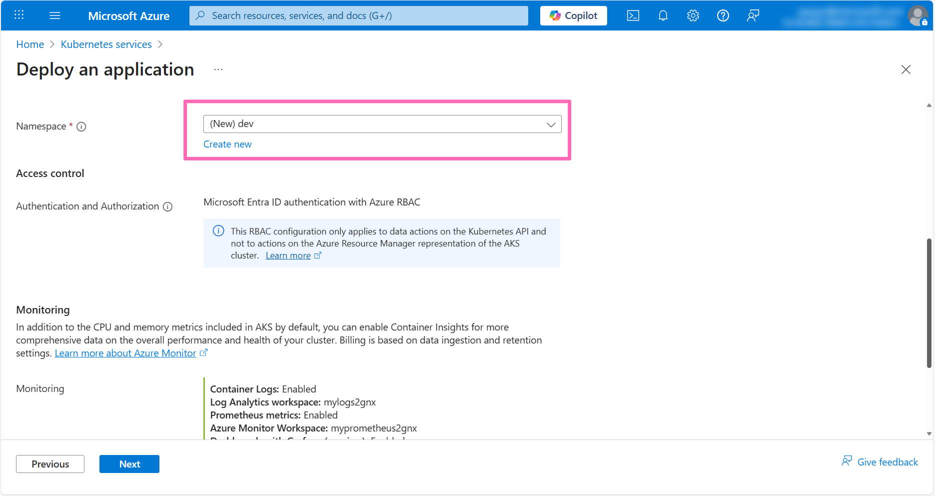 Kubernetes namespace