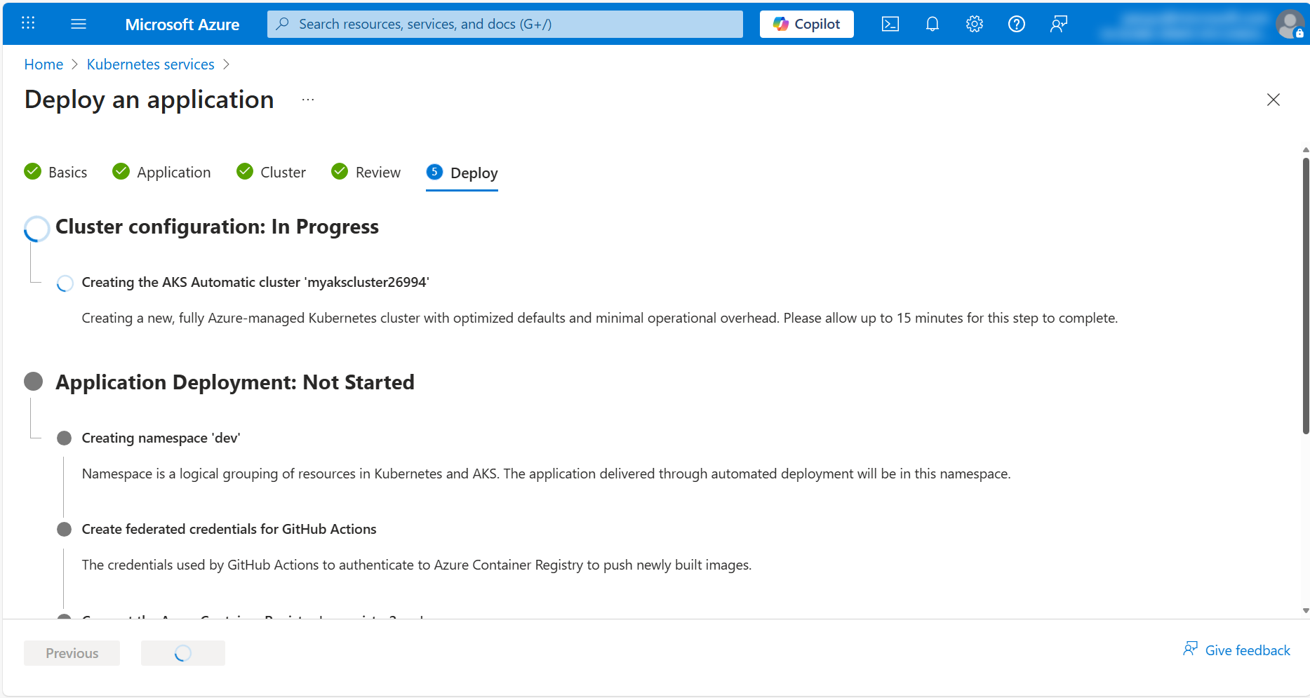 Automated Deployment and AKS Cluster deployment