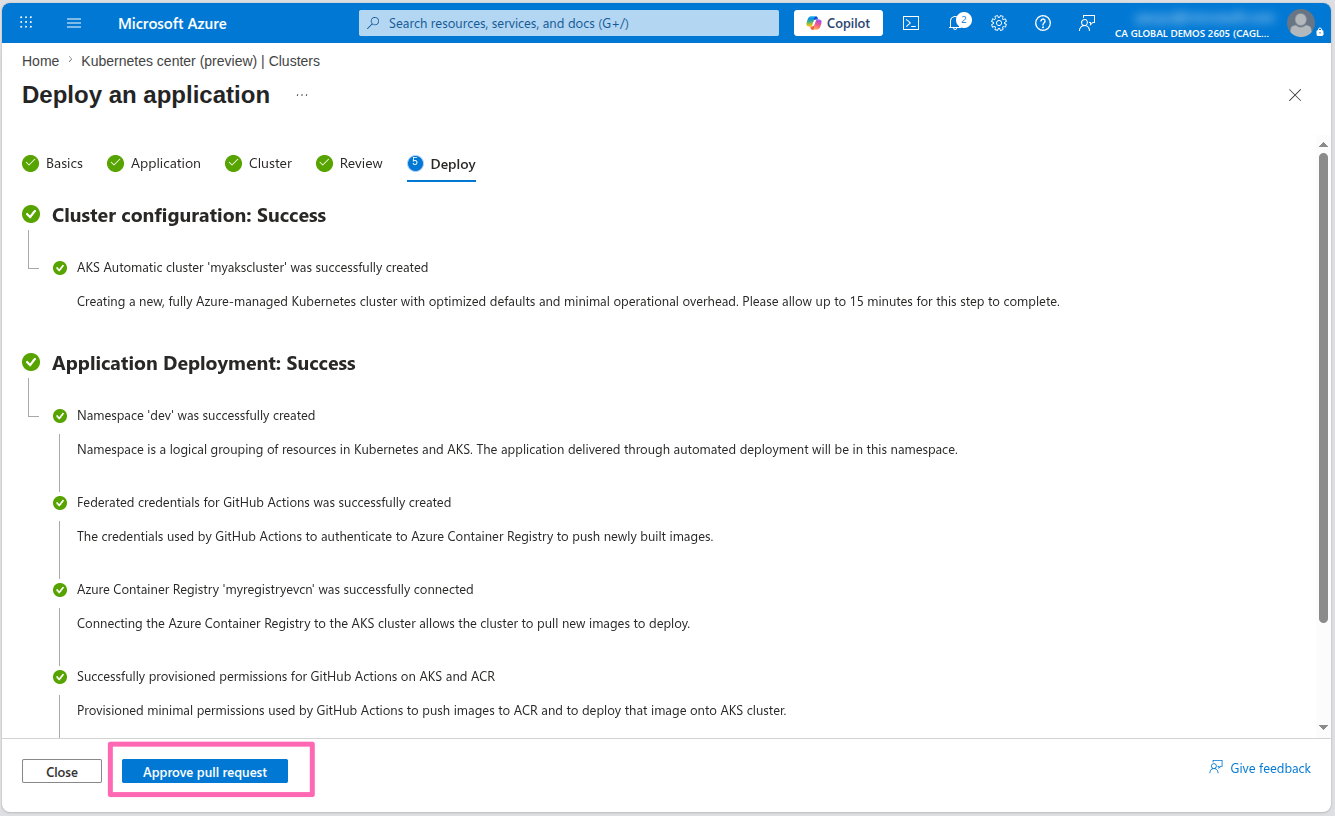 Automated Deployment success