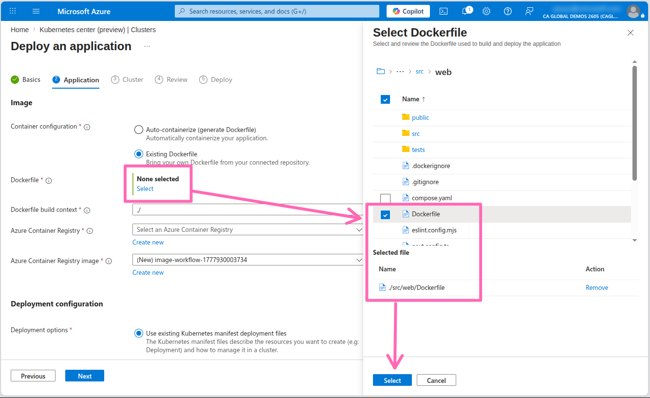 Container image build context