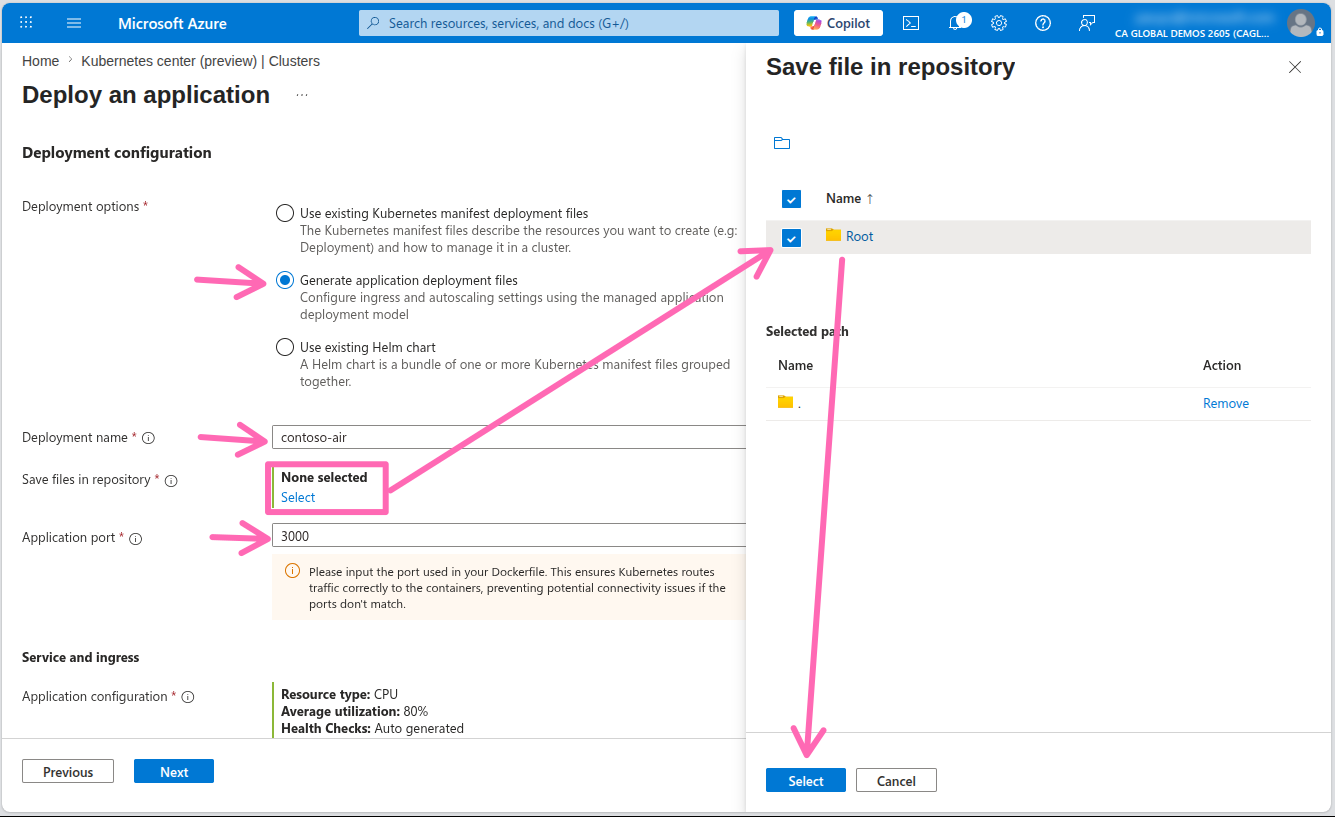Kubernetes deployment manifest path