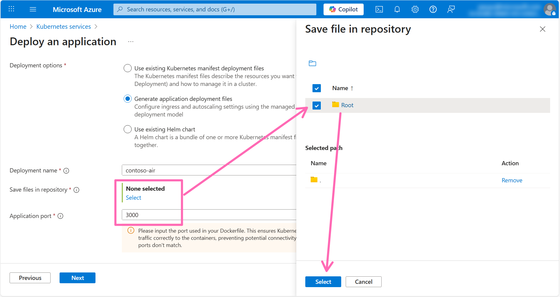 Kubernetes deployment manifest path