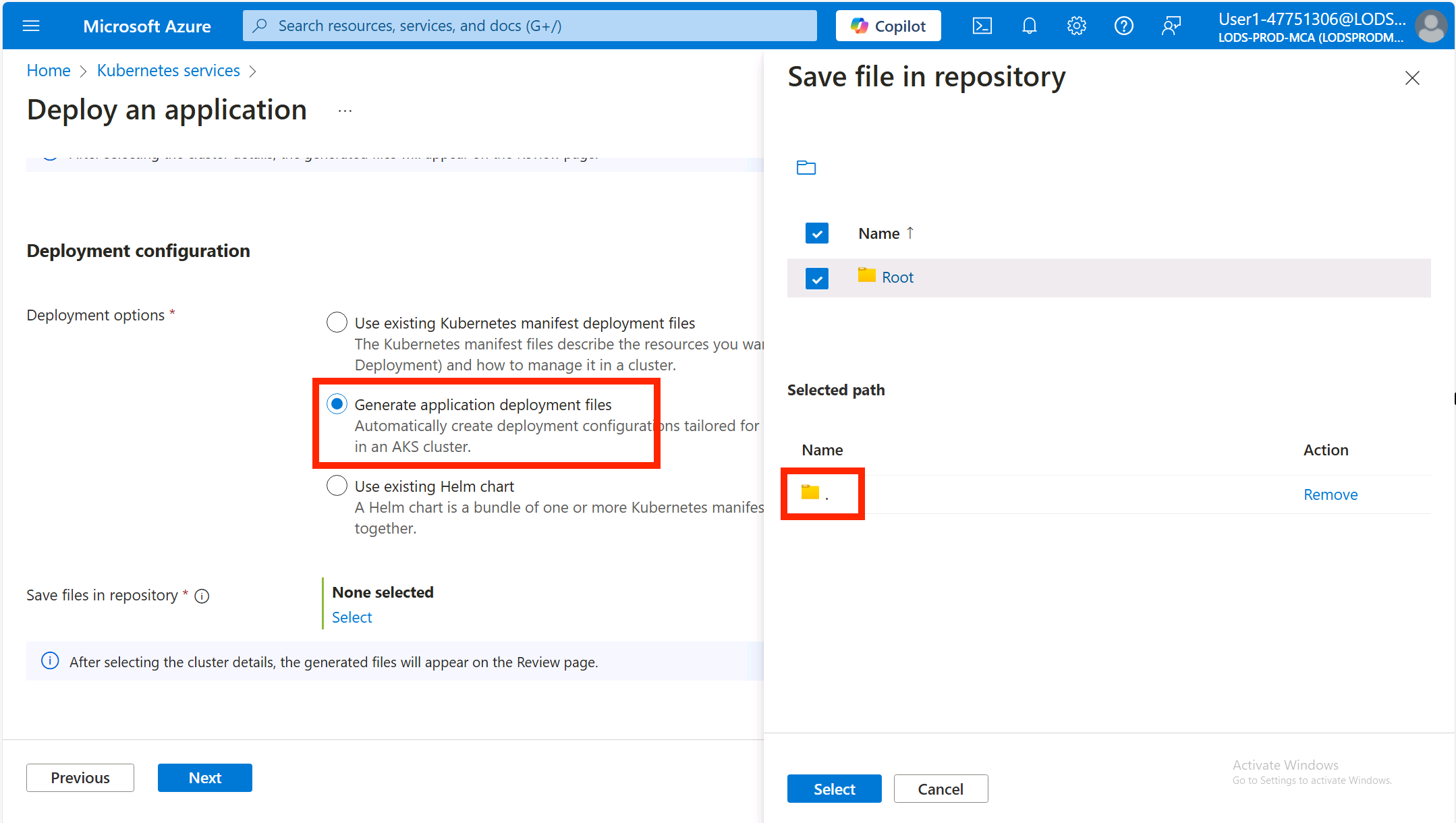 Kubernetes deployment manifest path