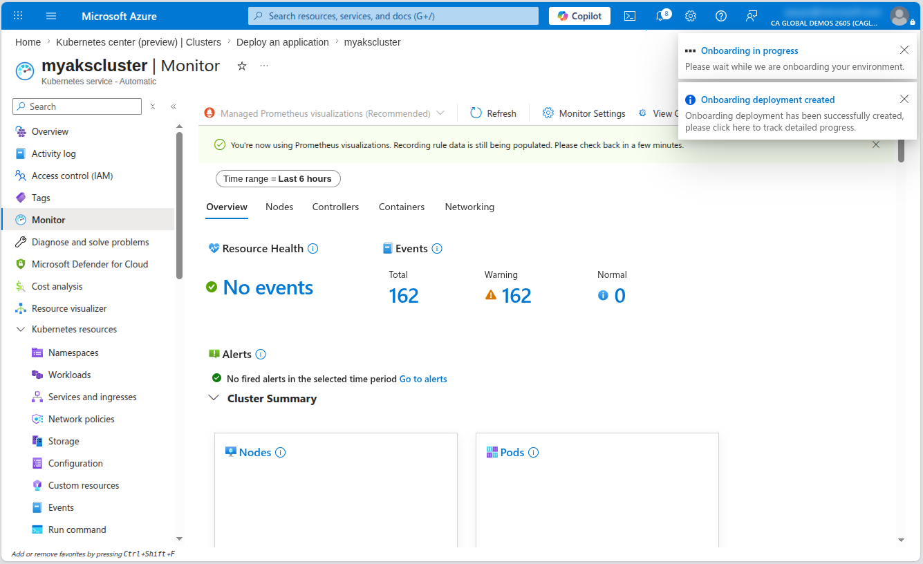 Enable application monitoring progress