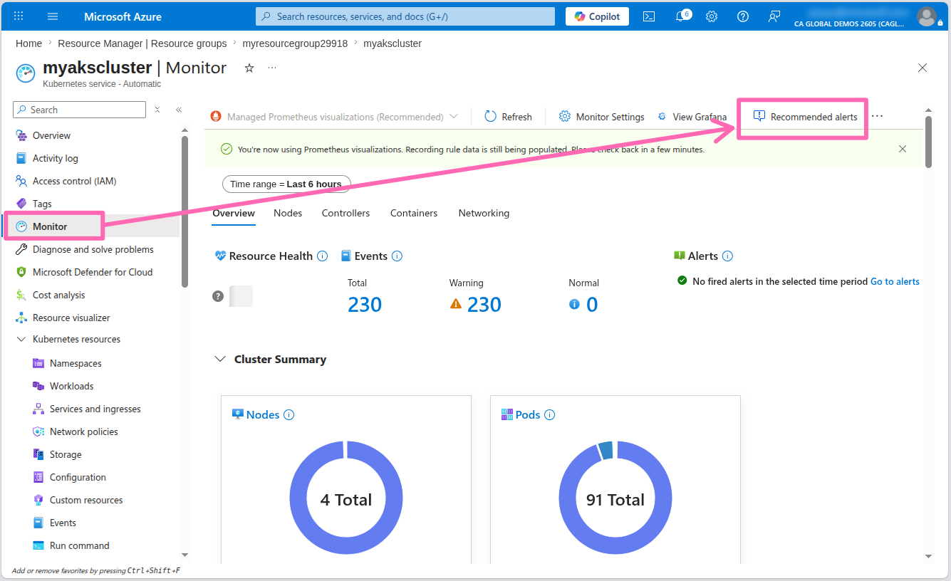Cluster metrics