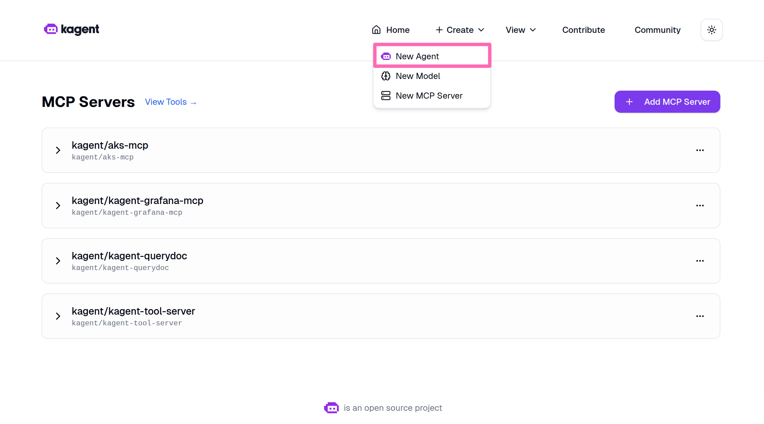 Create a new agent in kagent