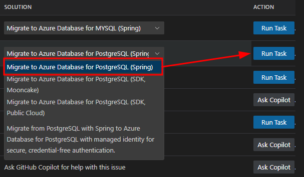 Select PostgreSQL Migration Task
