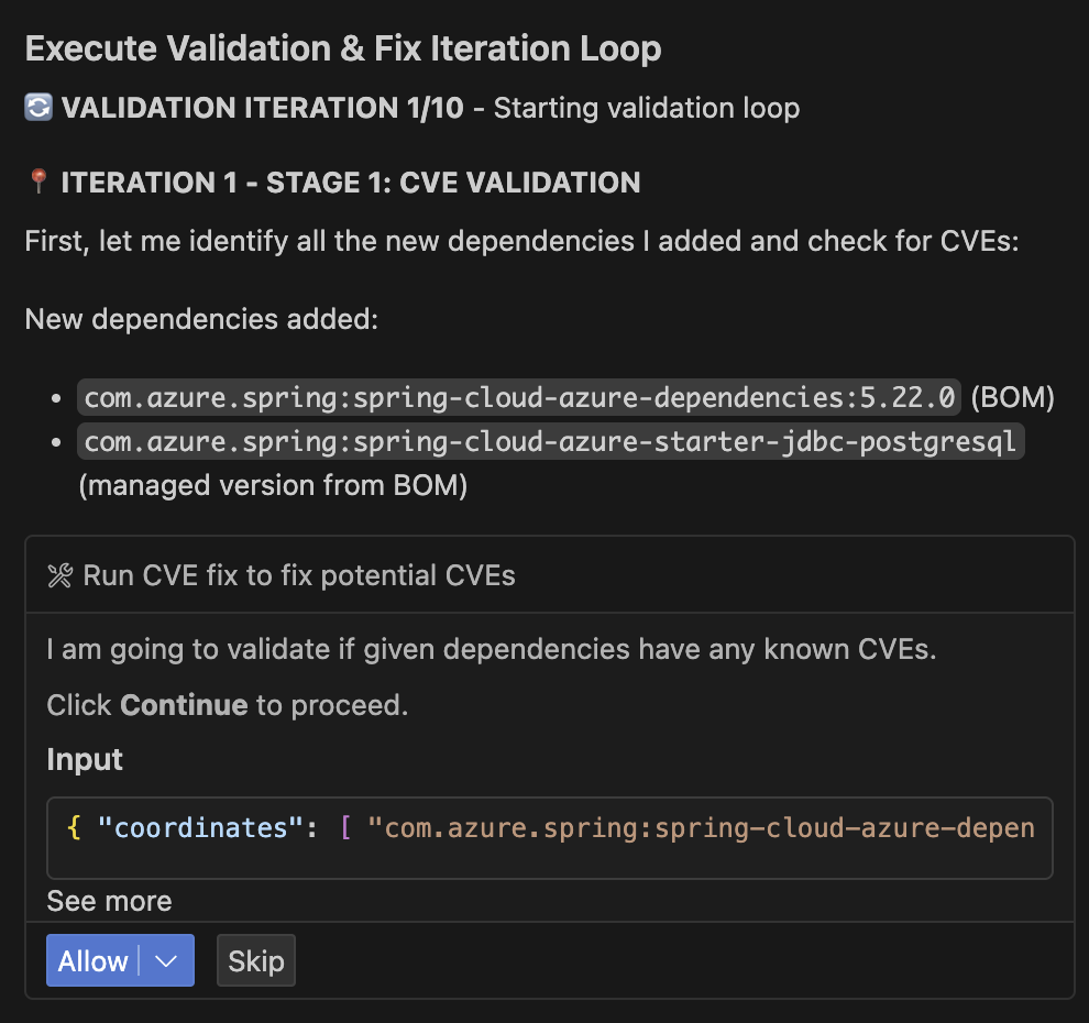Validation Iteration Loop
