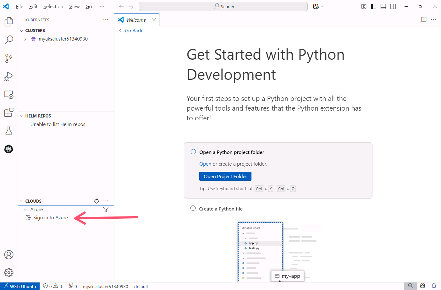 Sign in to Azure