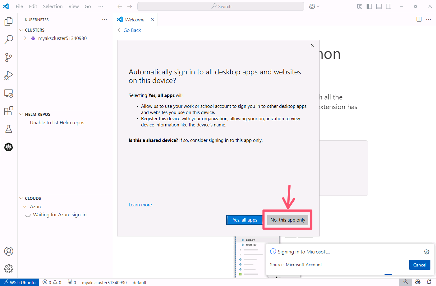 Sign in to Azure