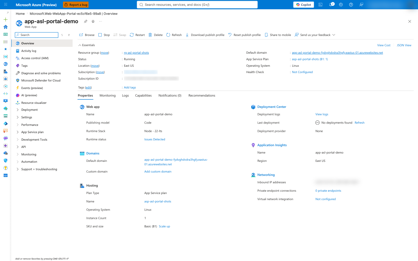 Overview default domain