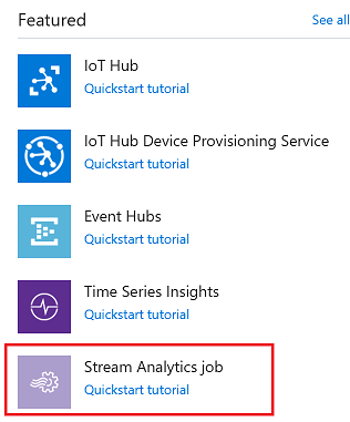 Create Stream Analytics Job