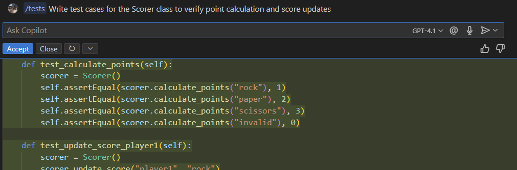 image: GHCP inline chat
