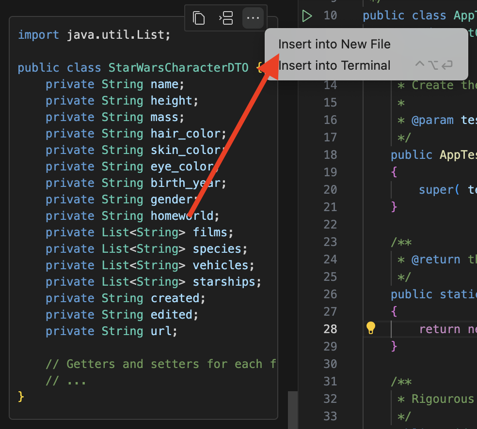 image: insert into new file