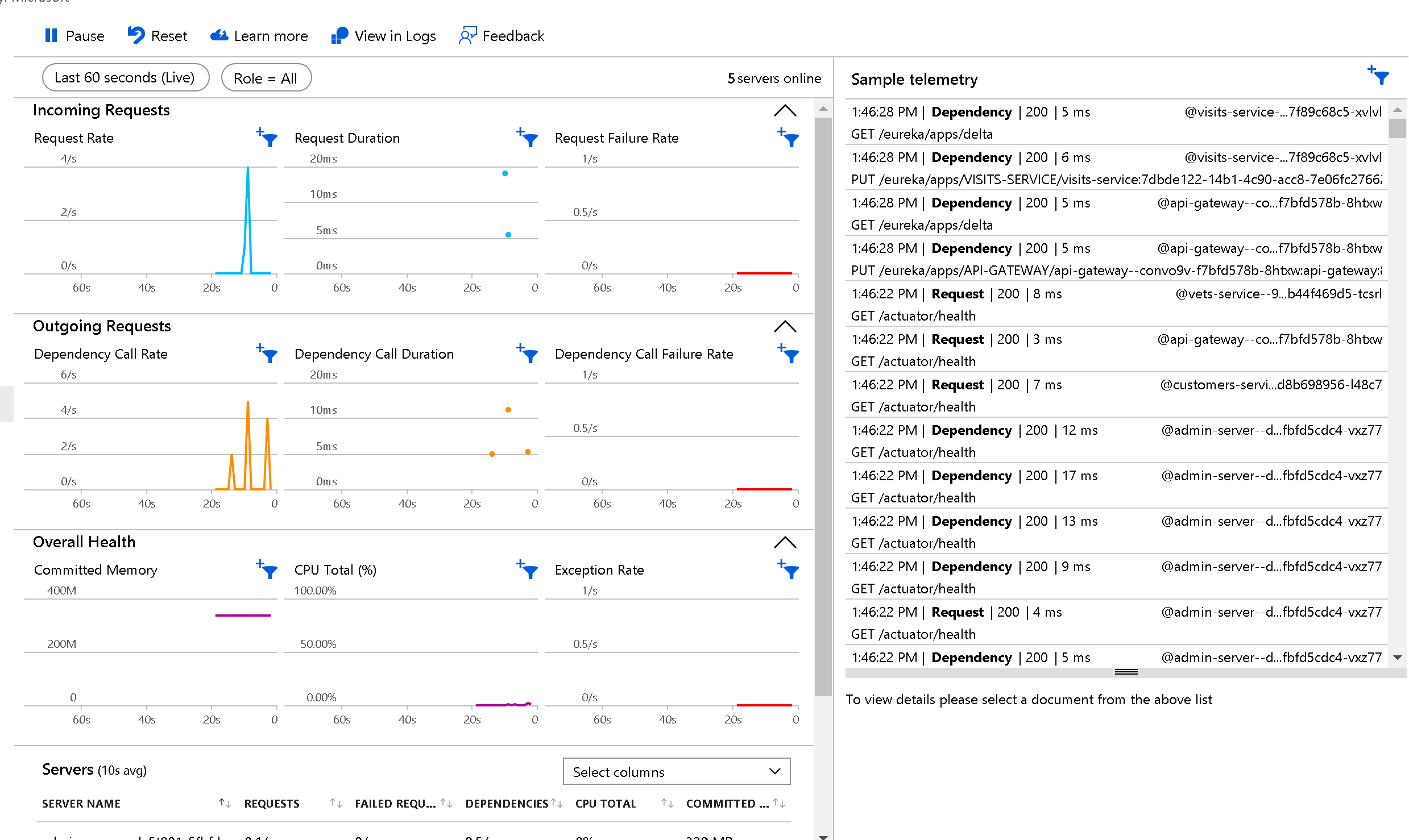 live metrics