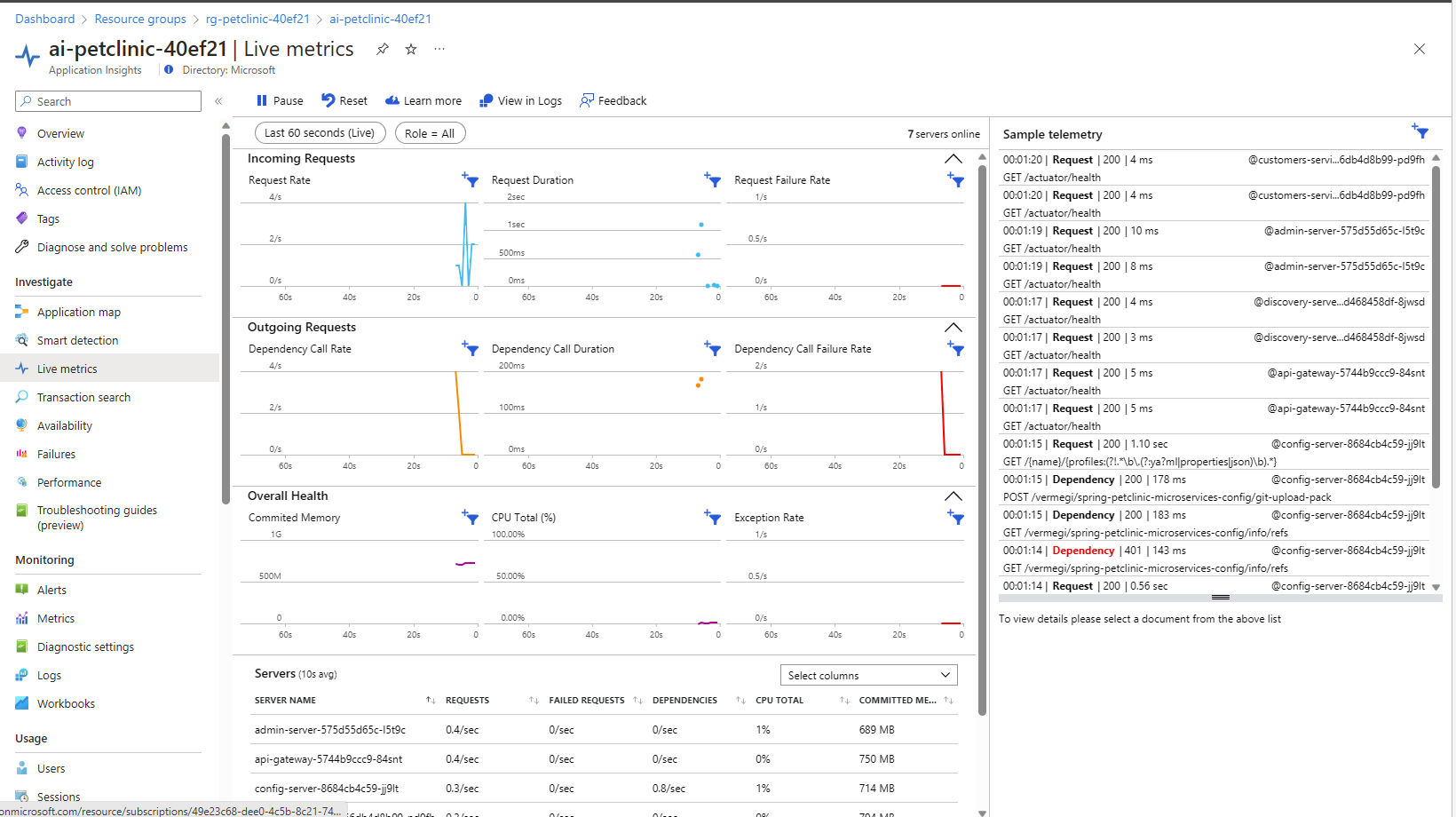 live metrics